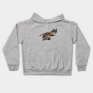 Golden Eagle in flight Kids Hoodie